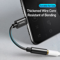 Baseus typ C do 3.5mm gniazdo słuchawkowe AUX kabel USB C słuchawki Adapter 3.5 Jack kabel Audio dla Huawei P20 Xiaomi Mi 10 3